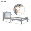 Single Bed Grey 3ft Solid Wooden Bed Frame Adult, Children Bed 90 x 190 cm