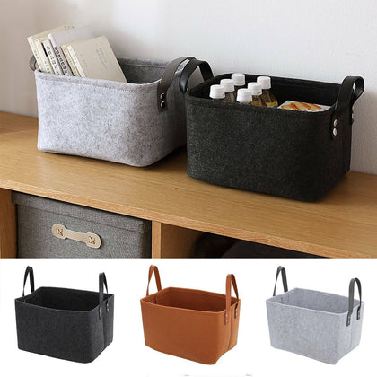 Toys Foldable Felt Storage Box Organiser Container Cosmetic Case Basket Desk UK