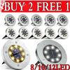 Solar In Ground Lights Outdoor Buried Lamp Disk 8/10/12LED Lawn Pathway Garden