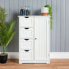 Bathroom 4 Drawer Cabinet White Wooden Storage Cupboard Standing Unit