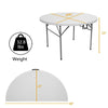 Folding Round Table 1.2M 4FT Portable Camping Trestle Picnic Party BBQ Outdoor
