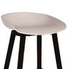 2x Light Grey Barstools Plastic Seat and Black Metal Legs Home Kitchen Bar