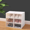 6X Clear Plastic Shoe Storage Boxes Drawer Stackable Foldable Durable Organiser