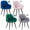 Set of 2 Velvet Dining Chairs Kitchen Dinning Room Metal Leg Padded Modern Uk