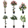 Artificial Rose Blossom Tree Potted Plant Faux Flower Home Office Garden Decor