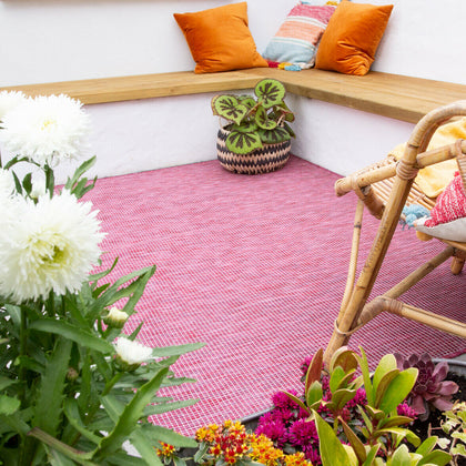 Raspberry Pink Outdoor Garden Rugs Plastic Lightweight Picnic Washable Mats NEW