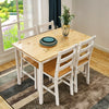 Compact Solid Wood Dining Table and 4 Chairs Set Home Kitchen Furniture 4 Colors