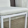 6 Dining Chairs White Faux Leather Padded Seat Kitchen Living Room Furniture