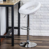 2 Bar Stools White Eclipse Swivel PU Leather Chrome Kitchen Chair Gas Lift