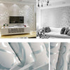 Silver Grey Chic 3D Patterned Embossed Wallpaper Non-woven Bedroom Wall Decorate