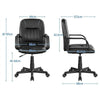 Ergonomic Desk Chair Swivel Faux Leather Office Chair Adjustable Study Chair
