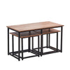 Table and 2 Stools Set Industrial Breakfast Bar Bench Set Beside Coffee Table