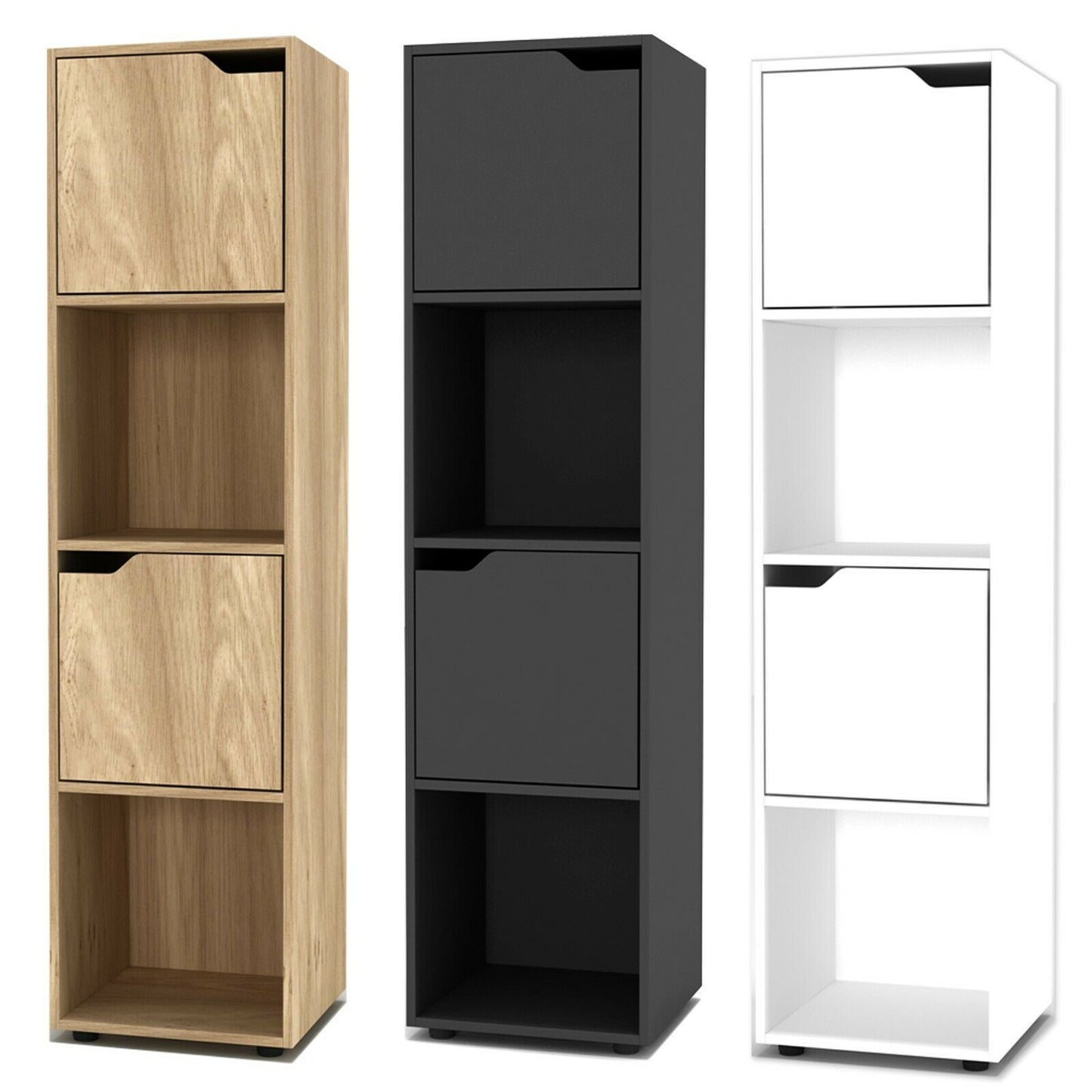 2, 4, 8 Cube Bookcase Shelving Display Shelf Storage Unit Wooden Door Organiser