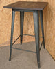 TOLIX TARNISHED METAL BAR STOOL TABLE SET WOOD SEAT RETRO BISTRO CAFE RESTAURANT
