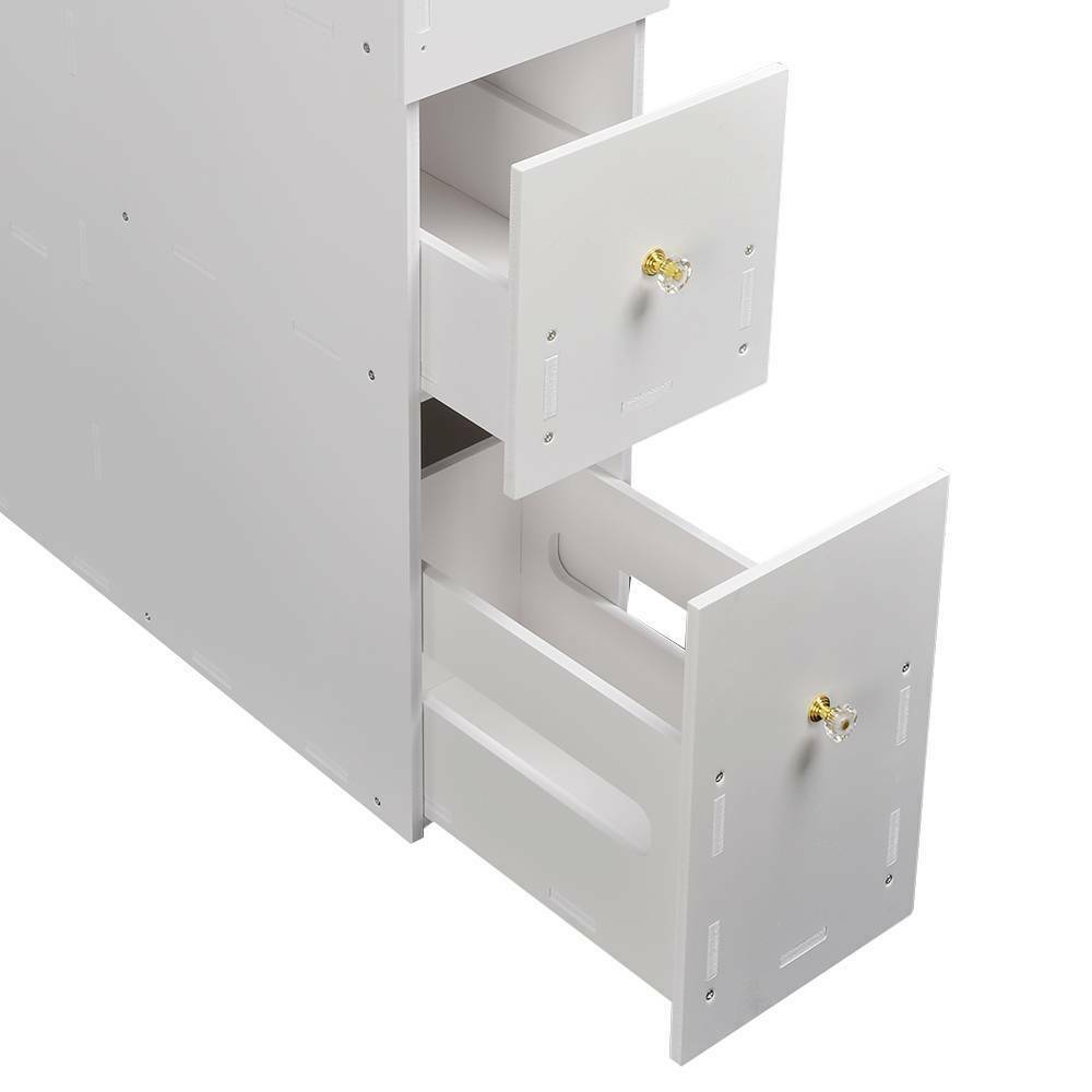 Bathroom Toilet Slim Floor Cabinet Narrow Storage Cupboard with Drawers