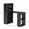 120cm Computer Desk Bookshelf Writing Table Workstation 6 Shelves Black