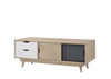 Scandinavian Style TV Unit Stand 120cm Media Cabinet + Drawers Oak Grey