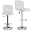 2×Bar Stools Leather Chairs Breakfast Chairs Swivel Gas Lift Kitchen Cushioned