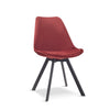 Tulip Pyramid Velvet Dining Chair Upholstered Seat With Black Metal Legs