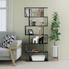 6-tier Bookcase Industrial S-Shaped Bookshelf Wooden Storage Display Shelf Home