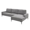 Modern Grey L-Shaped Corner Sofa 2 Seater Armchair Couch With Footstool Relaxing