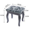 Crushed Velvet Dressing Table Stool Button Top Piano Room Chair Rest Makeup Seat