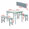 3pc Picnic Table Bench Set Foldable Portable Outdoor Garden BBQ Aluminum Alloy