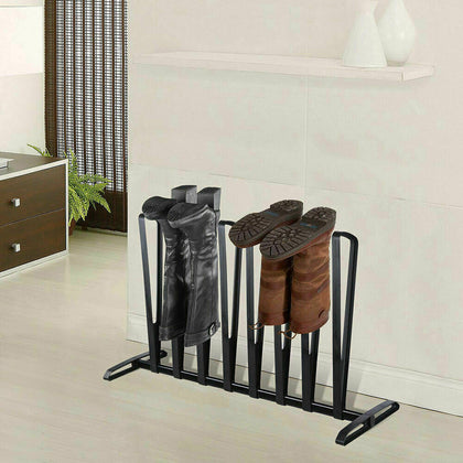4 Pairs Boot Shoe Rack Welly Holder Stand Storage Wellington Display Organiser