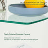 Modern Glass Beside Table C Shaped 2Tier Storage Side End Sofa Corner Nest Table