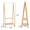 Bamboo clothes rail storage hanging display rack wardrobe shoe Organizer unit