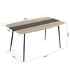 Mondeer Dining Table with Adjustable Pads Mental Legs for 4-6 Persons Oak&Black