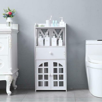 Bathroom Cabinet Cupboard Toilet Paper Storage Rack Drawer Shelf Durable