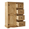 Corona Wardrobe Tallboy Small Mexican Solid Pine 1 Door 4 Drawer Chests Bedroom
