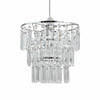 Set of 2 Modern Three Tier Easy Fit Jewelled Ceiling Light Shade Pendants