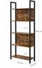 Tall Industrial Bookcase Vintage Display Unit Rustic Slim Storage Shelf Cabinet
