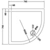 Offset Quadrant Shower Enclosure And Tray 8mm Nano Glass Cubicle Screen 800x800