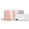 Ladies Faux Leather Tri Colour Clutch Bag Girls Purse Long Card Package Wallet