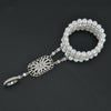 Gatsby 1920's Flapper Crystal Pearl Headpiece Headband Bracelet Silver Ring Set