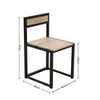 Retro Wooden Dining Table Chairs Set 3pcs Compact Kitchen Furniture Metal Legs