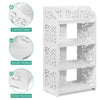 4 Tier Shoe Rack Storage Shelf Display Stand Organiser Unit Cabinet White Carved