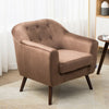 Occasional Chesterfield Tub Chair Upholstered Wing Backed Armchair Lounge Fabric