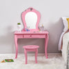 Girls Dressing Table w/ Mirror Stool Drawer Little Vanity Table Set Children UK
