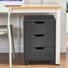 White/Black 3 Drawers Mobile File Cabinet Side End Table Storage Cabinet Office