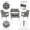 Rattan Garden Furniture Set 4 Piece Chairs Sofa Outdoor Dining Table Bench Patio