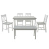 3 Colours Solid Wooden Dining Table and Chairs Bench Set Kitchen Home Furniture
