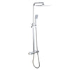 Thermostatic Shower Kit Twin Set Rainfall Chrome Riser Square Rail Head Bathroom