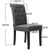 2/4x Dining Chairs Roll Top Scroll Button High Back Oak Legs Seat Dinning Room