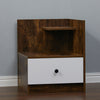 Wooden Bedside Table Cabinet with Storage Drawer Shelf Lamp Table Nightstand
