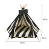 Foldable Stripe Pet Tent Canvas Cats Dogs Teepee House Puppy Kennel with Cushion