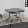 Square Table Glass Top Coffee Dining Balcony 2/4 Chairs Seat Outdoor Furniture